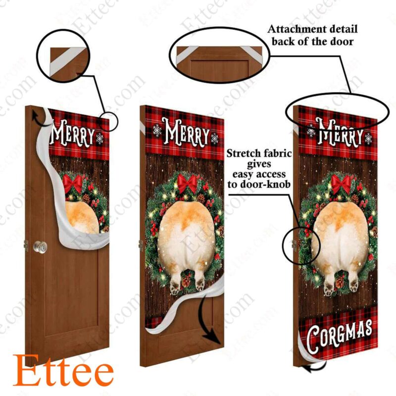 Merry Corgmas Door Cover, Christmas 2022 Home Decoration - Ettee - christmas 2022