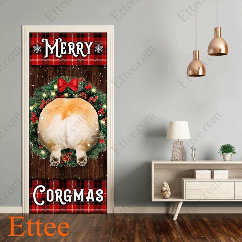 Merry Corgmas Door Cover, Christmas 2022 Home Decoration - Ettee - christmas 2022