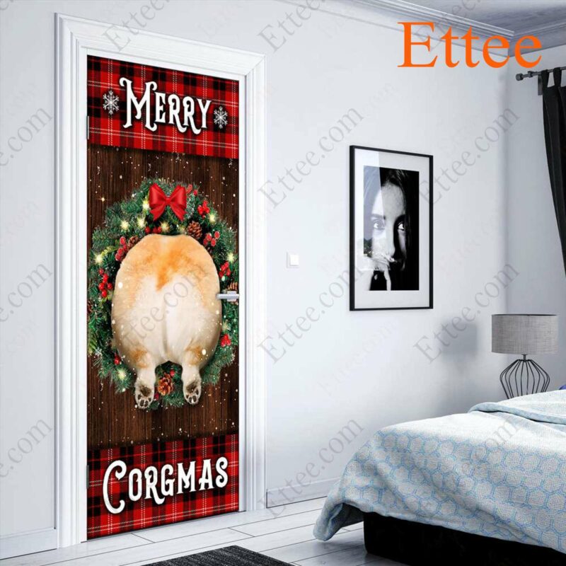 Merry Corgmas Door Cover, Christmas 2022 Home Decoration - Ettee - christmas 2022