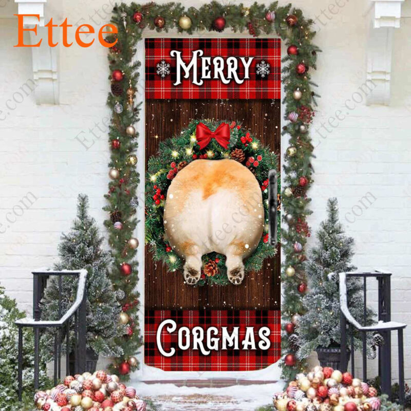 Merry Corgmas Door Cover, Christmas 2022 Home Decoration - Ettee - christmas 2022