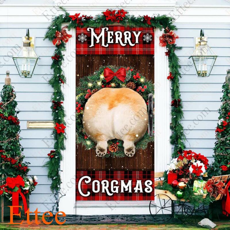 Merry Corgmas Door Cover, Christmas 2022 Home Decoration - Ettee - christmas 2022