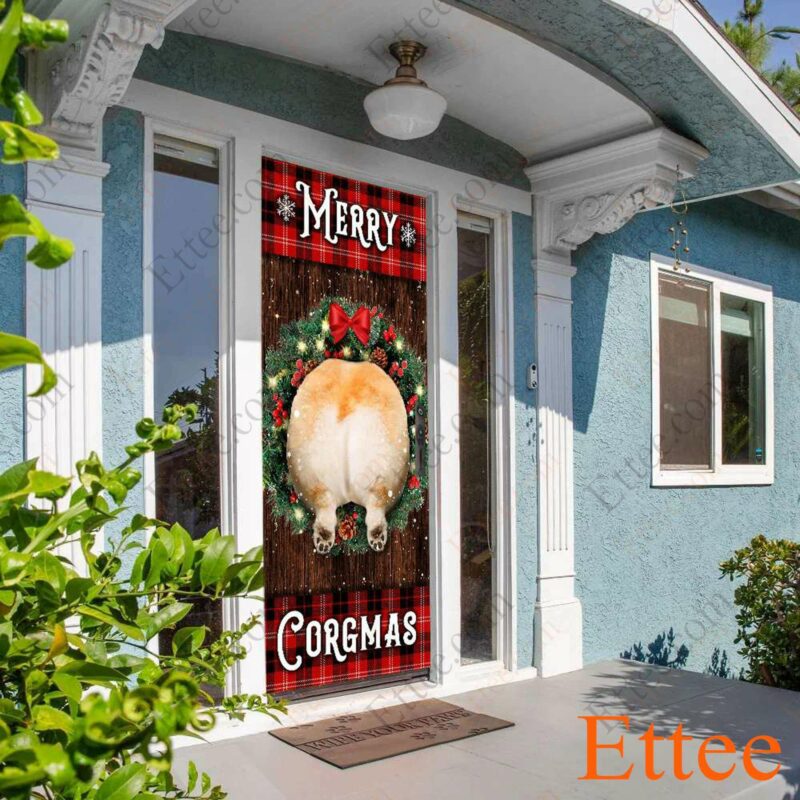 Merry Corgmas Door Cover, Christmas 2022 Home Decoration - Ettee - christmas 2022