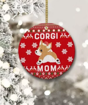 Corgi Mom Ceramic Ornament, Cute 2022 Gift For Corgi Lovers - Ettee - 2022 Gift