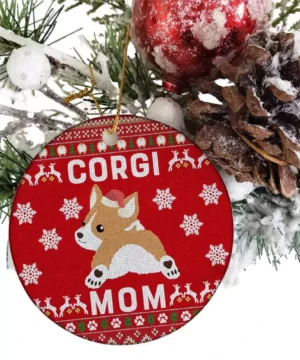 Corgi Mom Ceramic Ornament, Cute 2022 Gift For Corgi Lovers - Ettee - 2022 Gift