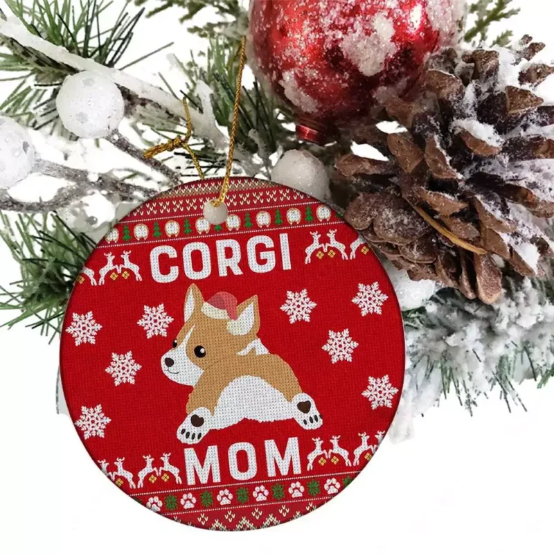 Corgi Mom Ceramic Ornament, Cute 2022 Gift For Corgi Lovers - Ettee - 2022 Gift