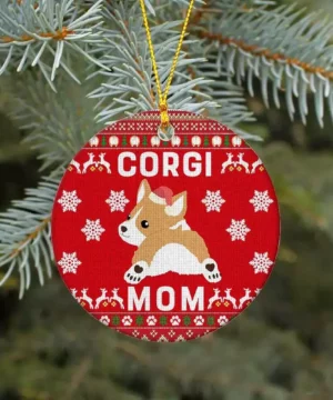 Corgi Mom Ceramic Ornament, Cute 2022 Gift For Corgi Lovers - Ettee - 2022 Gift