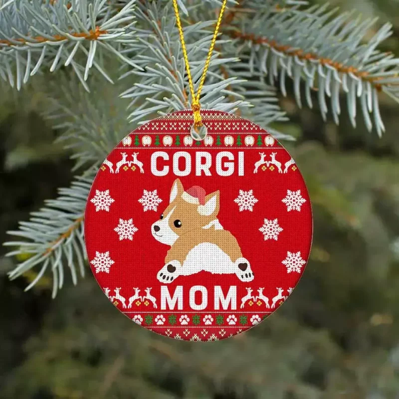 Corgi Mom Ceramic Ornament, Cute 2022 Gift For Corgi Lovers - Ettee - 2022 Gift