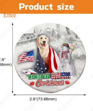 Golden Retriever Ceramic Ornament, We Wish You Ameri Christmas - Ettee - Ameri Christmas