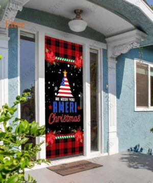 US Christmas Door Cover, We Wish You Ameri Christmas - Ettee - American Christmas