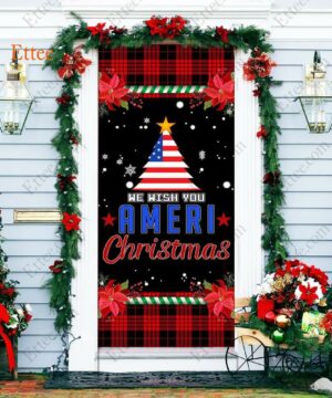 US Christmas Door Cover, We Wish You Ameri Christmas - Ettee - American Christmas