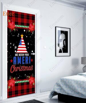 US Christmas Door Cover, We Wish You Ameri Christmas - Ettee - American Christmas