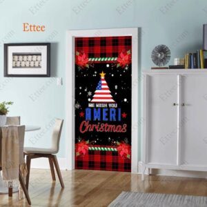 US Christmas Door Cover, We Wish You Ameri Christmas - Ettee - American Christmas