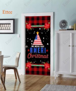 US Christmas Door Cover, We Wish You Ameri Christmas - Ettee - American Christmas