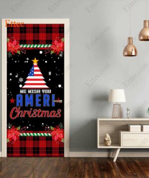 US Christmas Door Cover, We Wish You Ameri Christmas - Ettee - American Christmas