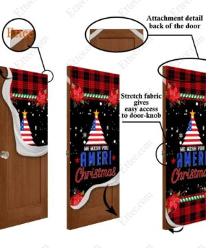 US Christmas Door Cover, We Wish You Ameri Christmas - Ettee - American Christmas