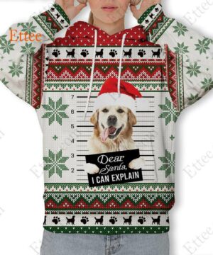 Golden Retriever Ugly Christmas 3D Unisex Hoodie, Dear Santa Dog - Ettee - 3D