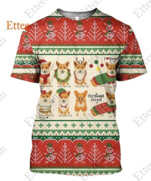 Christmas Corgis 3D Unisex Hoodie, 2022 Dog Gift For Corgi Lovers - Ettee - 2022