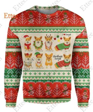 Christmas Corgis 3D Unisex Hoodie, 2022 Dog Gift For Corgi Lovers - Ettee - 2022