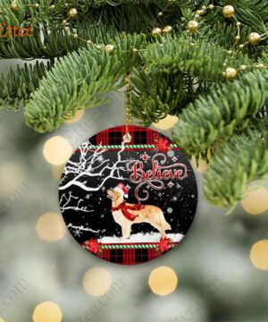 Golden Retriever Believe Ceramic Ornament, Christmas Dog Gift 2022 - Ettee - 2022