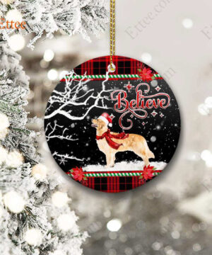 Golden Retriever Believe Ceramic Ornament, Christmas Dog Gift 2022 - Ettee - 2022