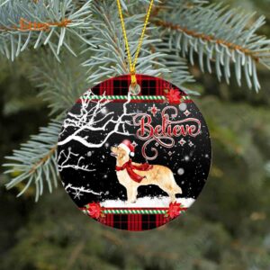Golden Retriever Believe Ceramic Ornament, Christmas Dog Gift 2022 - Ettee - 2022