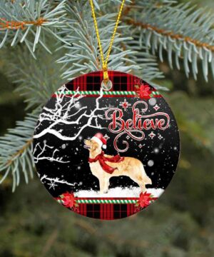 Golden Retriever Believe Ceramic Ornament, Christmas Dog Gift 2022 - Ettee - 2022