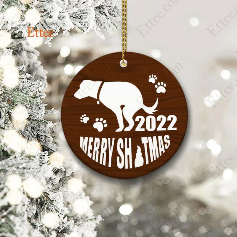 Dog Pooping Ceramic Ornament, Funny White Elephant Gift, Yankee Swap 2022 - Ettee - Ceramic ornament