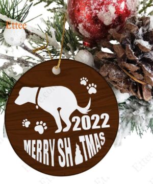 Dog Pooping Ceramic Ornament, Funny White Elephant Gift, Yankee Swap 2022 - Ettee - Ceramic ornament