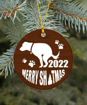 Dog Pooping Ceramic Ornament, Funny White Elephant Gift, Yankee Swap 2022 - Ettee - Ceramic ornament