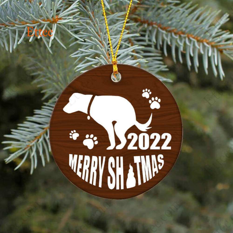 Dog Pooping Ceramic Ornament, Funny White Elephant Gift, Yankee Swap 2022 - Ettee - Ceramic ornament