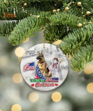 German Shepherd Ceramic Ornament, We Wish You Ameri Christmas - Ettee - Ameri Christmas