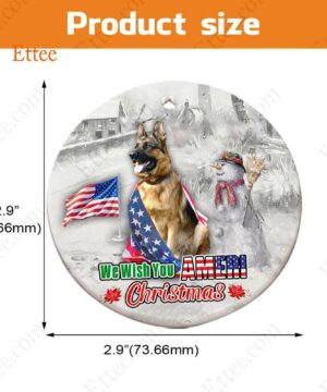 German Shepherd Ceramic Ornament, We Wish You Ameri Christmas - Ettee - Ameri Christmas