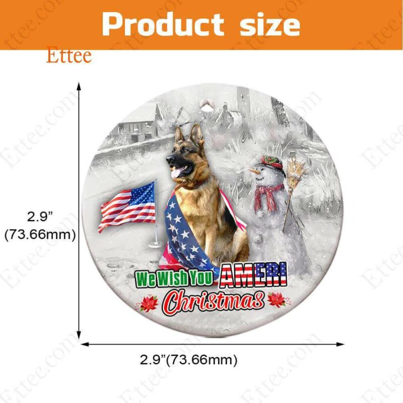 German Shepherd Ceramic Ornament, We Wish You Ameri Christmas - Ettee - Ameri Christmas