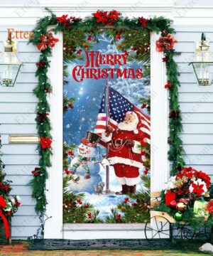 American Santa Clause Door Cover, Merry Christmas 2022 - Ettee - American Santa Claus