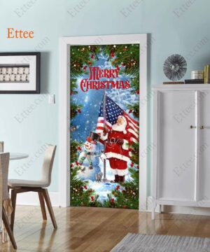 American Santa Clause Door Cover, Merry Christmas 2022 - Ettee - American Santa Claus