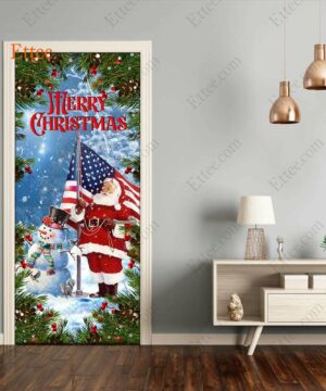 American Santa Clause Door Cover, Merry Christmas 2022 - Ettee - American Santa Claus