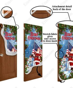 American Santa Clause Door Cover, Merry Christmas 2022 - Ettee - American Santa Claus