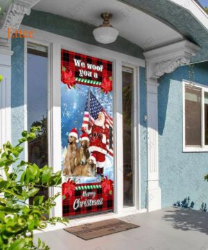 Golden Retriever & Santa Clause Door Cover, We Woof You A Merry Christmas - Ettee - active lifestyle