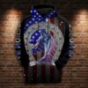Horse American 3D Zip Unisex Hoodie, Special Gift For Horse Lovers - Ettee - 3D