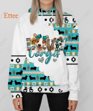 I Love Corgi 3D Hoodie, Unisex Fashion Gift for Dog Lover - Ettee - 3D Hoodie