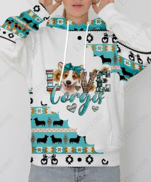 I Love Corgi 3D Hoodie, Unisex Fashion Gift for Dog Lover - Ettee - 3D Hoodie