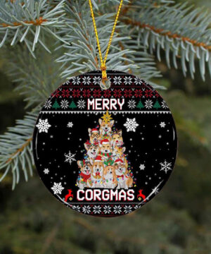 Merry Corgmas Ceramic Ornament, Corgi Dog Gift For 2022 - Ettee - 2022