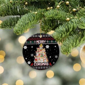 Merry Corgmas Ceramic Ornament, Corgi Dog Gift For 2022 - Ettee - 2022