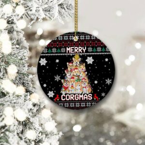 Merry Corgmas Ceramic Ornament, Corgi Dog Gift For 2022 - Ettee - 2022