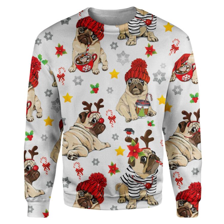 Pug 3D Unisex Hoodie, Christmas Gift For Dog Lovers - Ettee - 3D Sweater