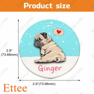 Pug Ceramic Ornament, Christmas Gift Cute Dog - Ettee - Ceramic ornament