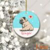Pug Ceramic Ornament, Christmas Gift Cute Dog - Ettee - Ceramic ornament