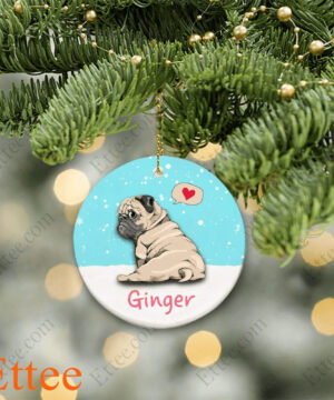 Pug Ceramic Ornament, Christmas Gift Cute Dog - Ettee - Ceramic ornament