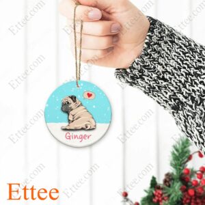 Pug Ceramic Ornament, Christmas Gift Cute Dog - Ettee - Ceramic ornament