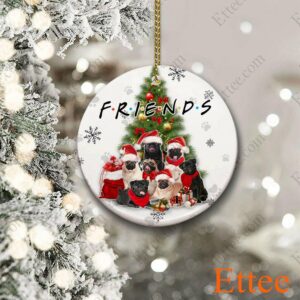 Pug Friends Ceramic Ornament, Christmas Gift Dog Lover - Ettee - Ceramic ornament